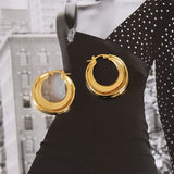 Modern Gold Hoop Earrings Geometric Jewelry Stand Out Quality Design Luxury Bijoux