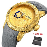 Biden Golden 3D Sculpture Dragon Quartz Creative Wristwatch
