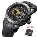 Biden Golden 3D Sculpture Dragon Quartz Creative Wristwatch