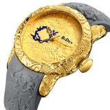Biden Golden 3D Sculpture Dragon Quartz Creative Wristwatch