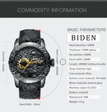 Biden Golden 3D Sculpture Dragon Quartz Creative Wristwatch