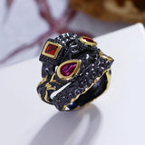 Big Black Multi colorful crystal Ring