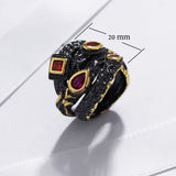 Big Black Multi colorful crystal Ring