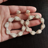 Big Round Nature Stone Fashion Statement Earrings