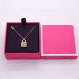 Boshuolin Golden Square Small Lock Concentric Lock Clavicle Necklace