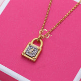 Boshuolin Golden Square Small Lock Concentric Lock Clavicle Necklace