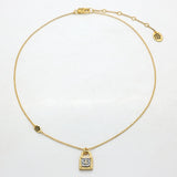 Boshuolin Golden Square Small Lock Concentric Lock Clavicle Necklace