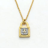 Boshuolin Golden Square Small Lock Concentric Lock Clavicle Necklace