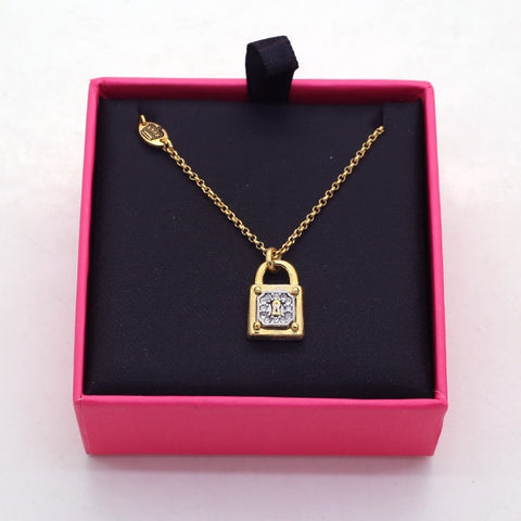 Boshuolin Golden Square Small Lock Concentric Lock Clavicle Necklace