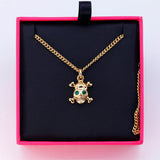 Boshuolin Juicy Golden Human Skeleton Head Necklace