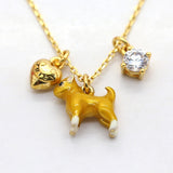 Boshuolin Juicy Small Yellow Dog Doll Zirconium Shi Aixin Necklace