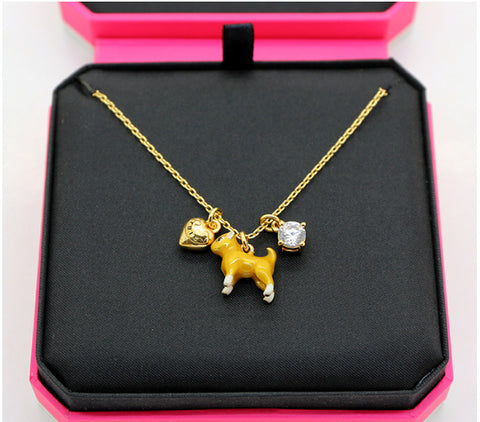 Boshuolin Juicy Small Yellow Dog Doll Zirconium Shi Aixin Necklace