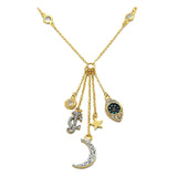 Boshuolin Juicy Turkey Blue Eyes  Moon Stars Single Zircon Logo Clavicle Chain Necklace