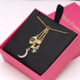 Boshuolin Juicy Turkey Blue Eyes  Moon Stars Single Zircon Logo Clavicle Chain Necklace