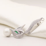 Brand Crystal Rhinestones Pave Fox With Baby Brooches