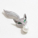 Brand Crystal Rhinestones Pave Fox With Baby Brooches