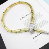 High-Grade Luxury Snake Necklace Gold Micro With Large Snake Collar
