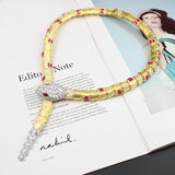 High-Grade Luxury Snake Necklace Gold Micro With Large Snake Collar