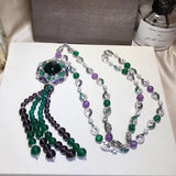 Pure 925 Sterling Silver Jewelry Banquet Pendant Green Crystal