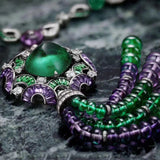 Pure 925 Sterling Silver Jewelry Banquet Pendant Green Crystal