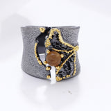 Brilliant Amazing Black Luxury Vintage great Cocktail Ring