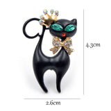 CINKILE New Enamel Black Cat Brooches