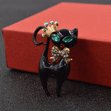 CINKILE New Enamel Black Cat Brooches