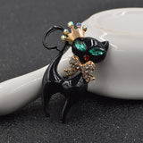 CINKILE New Enamel Black Cat Brooches