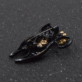 CINKILE New Enamel Black Cat Brooches