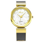 Casual Dress WBrands Geneva Stainless Steel Bracelet Gold Watch