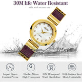 Casual Dress WBrands Geneva Stainless Steel Bracelet Gold Watch