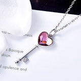 Cdyle Sterling Silver Key Heart Necklace