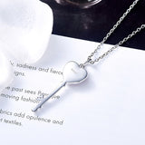 Cdyle Sterling Silver Key Heart Necklace