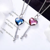 Cdyle Sterling Silver Key Heart Necklace