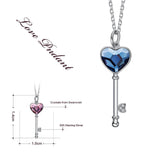 Cdyle Sterling Silver Key Heart Necklace