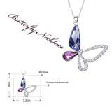 Cdyle Sterling Silver Necklace Swarovski Pendant Crystal Butterfly