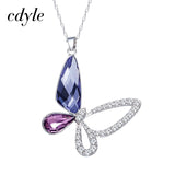 Cdyle Sterling Silver Necklace Swarovski Pendant Crystal Butterfly