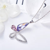 Cdyle Sterling Silver Necklace Swarovski Pendant Crystal Butterfly