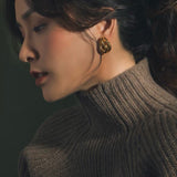 Charms Brand Punk Gold Material Geometric Line Clip Earrings