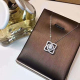 925 Sterling Silver Wedding Flower Clover Pendant Necklace