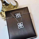 925 Sterling Silver Wedding Flower Clover Pendant Necklace