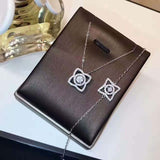 925 Sterling Silver Wedding Flower Clover Pendant Necklace