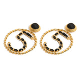 Classic Golden NO 5 Big Round Earrings Earrings