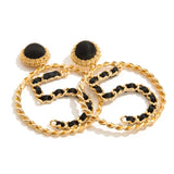 Classic Golden NO 5 Big Round Earrings Earrings