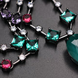 Colorful Heart-shaped Pendant Necklace Cubic Zirconia