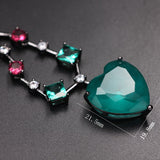 Colorful Heart-shaped Pendant Necklace Cubic Zirconia