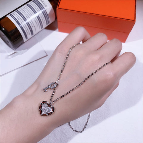 S925 pure silver chain key clavicle necklace