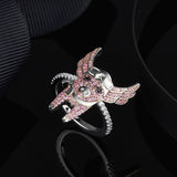 Cute Pink Zircons L'AVIATEUR Fly Pig Rings