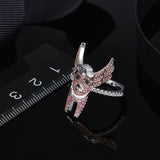 Cute Pink Zircons L'AVIATEUR Fly Pig Rings