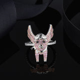 Cute Pink Zircons L'AVIATEUR Fly Pig Rings